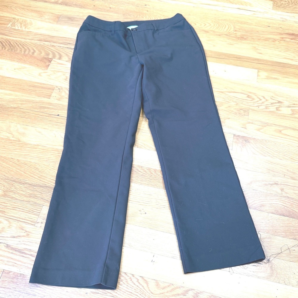 Christopher & Banks Brown Straight Leg Dress Pants Trousers 4 Short Stretch